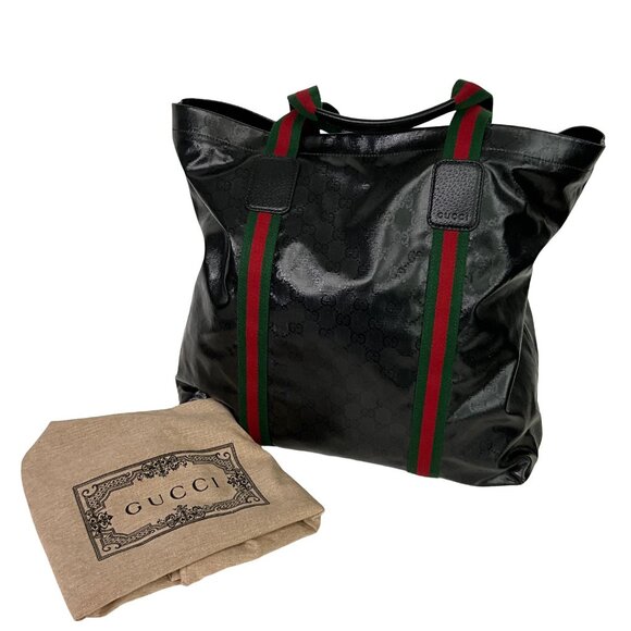 Gucci Women’s GG Crystal Medium Tote Bag in Black Leather - Picture 11 of 16